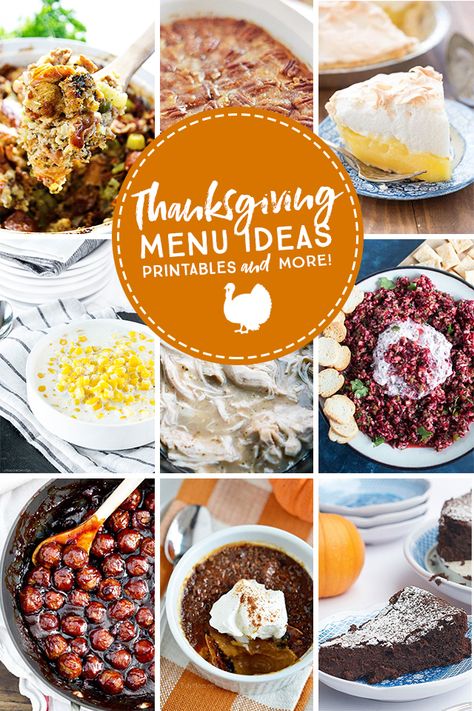 Thanksgiving Menu Ideas PLUS decor and free printables too! Find all of this festive inspiration at livelaughrowe.com Dinner Menu Planning, Traditional Thanksgiving Recipes, Printables Ideas, Southern Thanksgiving Menu, Southern Thanksgiving, Thanksgiving Menu Ideas Side Dishes, Traditional Thanksgiving Menu, Thanksgiving Menu Ideas, Traditional Thanksgiving