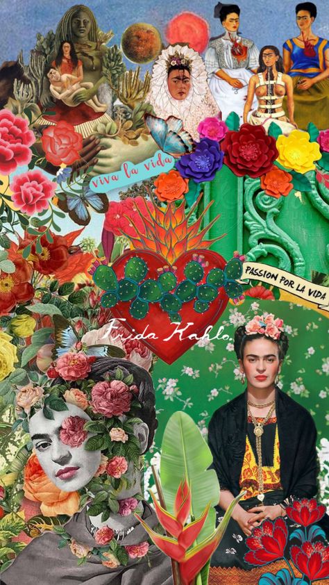 #fridakahlo #frida #mexico #flowers Freida Kahlo Costume, Freida Kahlo, Frida And Diego, Frida Art, Frida Kahlo Art, Disney Collage, Mexican Artists, Mexican Folk Art, Create Collage