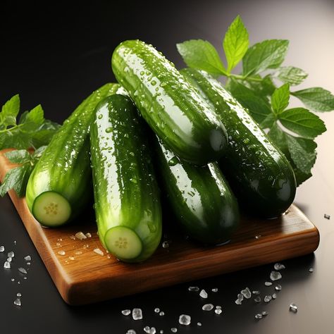 Photo few fresh green cucumbers over a w... | Premium Photo #Freepik #photo Cucumber Photography, Cucumber Benefits, Cucumber Canning, Refreshing Snacks, Mini Cucumbers, Importance Of Food, Sea Cucumber, Pickling Cucumbers, Healthy Beauty