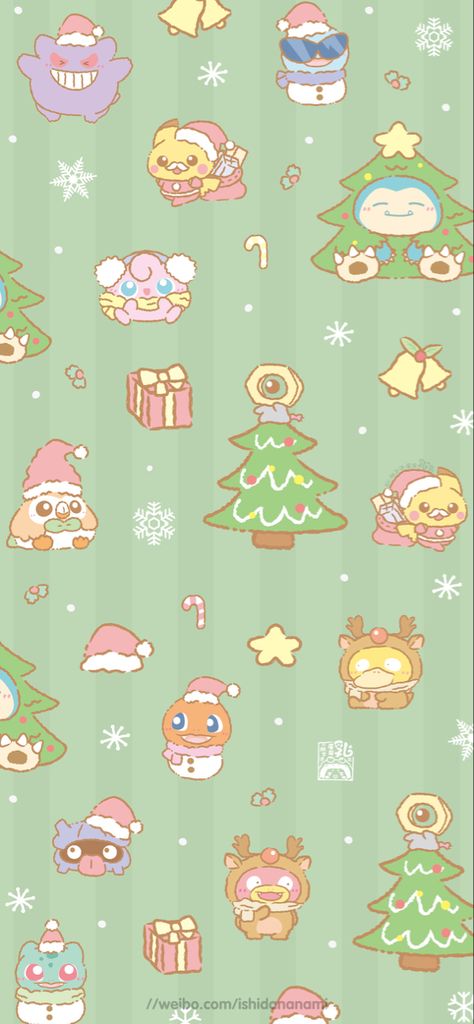 Video Game Christmas Wallpaper, Nintendo Christmas Wallpaper, Pokémon Christmas Wallpaper, Winter Pokemon Wallpaper, Pokemon Winter Wallpaper, Ironic Wallpapers, Pokemon Christmas Wallpaper, Kawaii Christmas Wallpaper, Darker Wallpaper