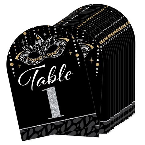 Black And Silver Decorations Party Ideas, Elegant Masquerade Ball Decorations, Masquerade Party Centerpieces, Masquerade Ball Decorations, Mascarade Ball, Masquerade Party Decorations, Masquerade Prom, Masquerade Ball Party, Masquerade Theme