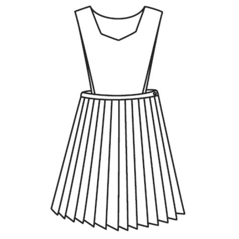 Jumper - Pinafore Knife Pleat Skirt Technical Drawing, Surface Embellishment, Knife Pleated Skirt, Girls Pinafore Dress, Girls Pinafore, Knife Pleat, School Wear, Flats Outfit, Flat Sketches