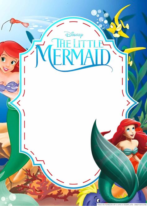 18+ Ariel (The Little Mermaid) Canva Birthday Invitation Templates | Download Hundreds FREE PRINTABLE Birthday Invitation Templates Custom Birthday Invitations, Free Printable Birthday Invitations, Printable Birthday Invitations, Ariel The Little Mermaid, Magical World, Custom Birthday, Little Mermaid, Under The Sea, The Little Mermaid