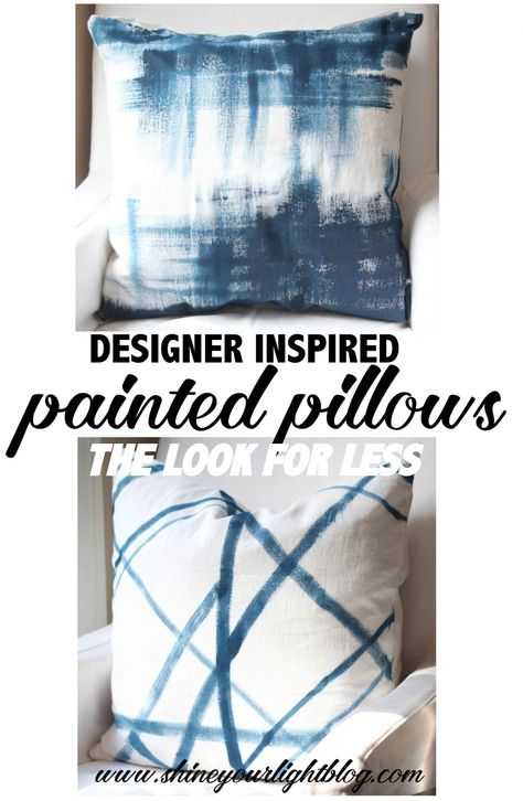 Modern Painted Pillows - Shine Your Light Modern Throw Pillows Living Rooms, Throw Pillow Covers Diy, Painted Pillows, Throw Pillow Diy, Diy Throw Pillows, Brown Leather Couch, Fabric Paint Diy, Creative Pillows, Diy Pillow Covers