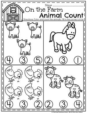 Farm Animal Counting, Farm Worksheets, Preschool Farm Theme, Farm Math, Farm Activities Preschool, Preschool Farm, Farm Animals Preschool, Farm Lessons, Farm Animals Activities