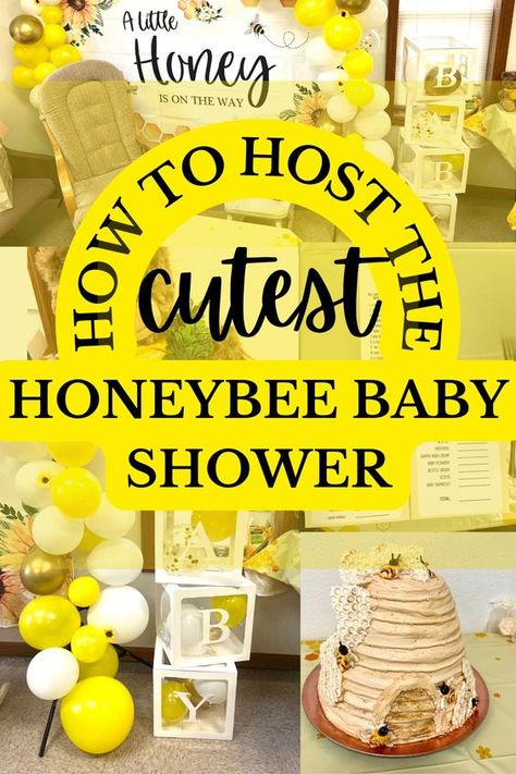 Wow! Such amazing honeybee baby shower theme ideas! I love the food, decor, and games inspiration and step-by-step guide to host the cutest little honey baby shower. Honeybee Baby Shower Theme, Honey Baby Shower Theme, Honey Bee Baby Shower Ideas, Bee Baby Shower Theme Decoration, Bee Themed Baby Shower Ideas, Bee Baby Shower Food, Honey Bee Baby Shower Theme, Bee Baby Shower Decoration, Baby Shower Theme Ideas