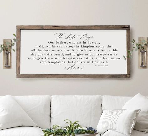 Wood Signs Bible Verse, Serving God, Prayer Signs, Bible Verse Signs, The Lord's Prayer, Thy Will Be Done, Prayer Wall, Lord's Prayer, Matthew 6