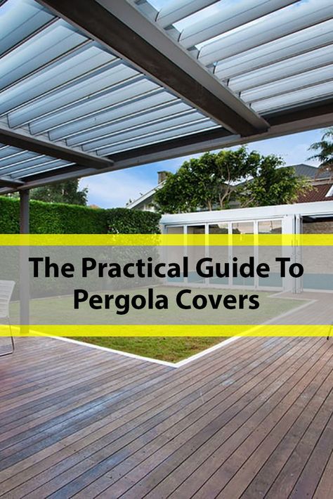 Pergola Shade Cloth, How To Cover A Pergola For Shade, L Shaped Pergola Attached To House, Deck Roofing Ideas Covered Pergola, Metal Roof Pergola Covered Patios, Pergola Covers Waterproof, Pergola Waterproof Cover, Metal Pergola With Roof, Covered Pergola Patio Attached To House