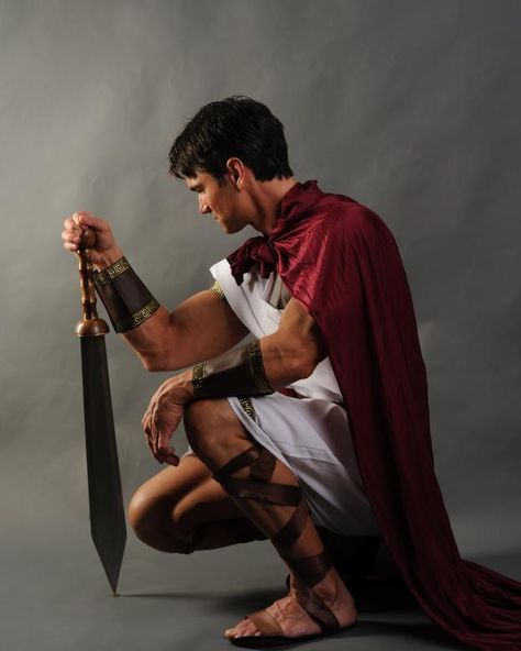 Man Kneeling, Warrior Pose, Amazon Warrior, Male Pose Reference, Roman Soldiers, Anatomy Poses, Body Reference Poses, Human Poses Reference, Human Poses