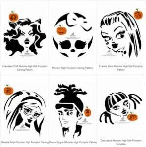 Six Free Monster High Pumpkin Carving Patterns Halloween Food Crafts, Halloween Pumpkin Stencils, Monster High Party, Pumpkin Carving Patterns, Pumpkin Carvings Stencils, Pumpkin Carving Templates, Pumpkin Stencil, Halloween Pumpkins Carvings, Pumpkin Pattern