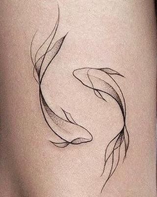 Koi Fish Tattoo Minimal, Simple Pisces Tattoo, Small Pisces Tattoos, 2 Koi Fish Tattoo, Tattoo Pisces, Pisces Tattoo Designs, Pisces Tattoo, Kunst Tattoos, Pisces Tattoos