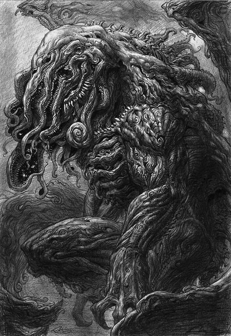 Horror Cosmico, Cthulhu Tattoo, Art Sinistre, Lovecraft Monsters, Lovecraft Art, Twisted Art, Cthulhu Art, Lovecraft Cthulhu, Lovecraftian Horror