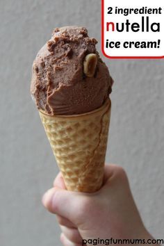 Nutella Ice Cream, Two Ingredient, Delicious Deserts, Frosé, Nutella Recipes, Ice Cream Popsicles, Diy Summer, Icecream Bar, Xmas Ideas