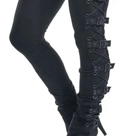 Product ID: BK1538 Material: Polyester As all products are unique we have included approximate measurements below: Size Info.     All measurements are approximate and can vary slightly. Please check size info. before order. Goth Pants, Pirate Costumes, Buckle Pants, Backless Tank Top, Casual Cargo Pants, Black Grunge, Punk Inspiration, Wear Crop Top, Cashmere Sweater Women