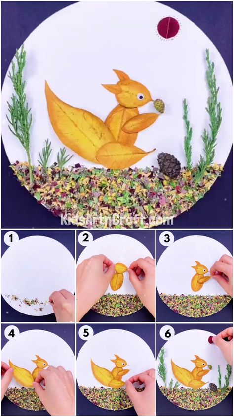 Autumn Leaf Squirrel Craft Tutorial For Beginners Leaf Squirrel, Squirrel Craft, Autumn Leaves Craft, Alphabet Crafts, Nature Friendly, Leaf Crafts, Learn Crafts, Dry Leaf, Autumn Leaf