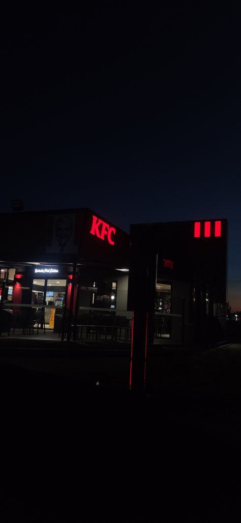 Neon lights, just after sunset photo outside of KFC restaurant Kfc Aesthetic Wallpaper, Kfc Aesthetic, Future Lifestyle, Wallpaper Aesthetic, Aesthetic Wallpaper, Aesthetic Wallpapers, Wallpapers, Lifestyle, Quick Saves