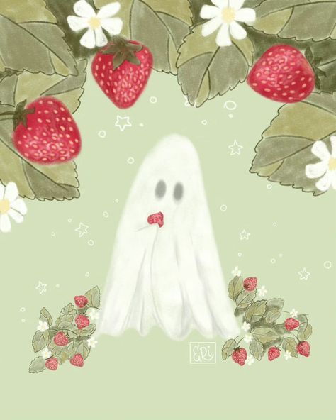 Strawberry fields forever 🍓 #illustration #ghost #halloween #ilustração #fantasminha Strawberry Fields Forever, Strawberry Fields, Ghost Halloween, Ghost, Art Inspiration, Halloween, Quick Saves, Art