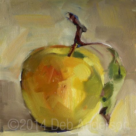 Vegetable Painting, Golden Delicious Apple, Apple Painting, Apple Art, Apple Apple, Food Painting, Painting Subjects, Fruit Painting, Daily Painting