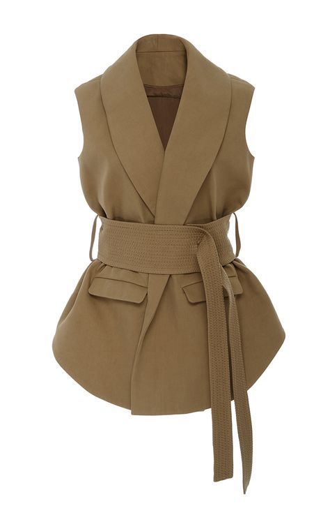 Utility Vest by ROSIE ASSOULIN for Preorder on Moda Operandi Vest Outfits For Women Summer, Brown Waistcoat, Conservative Outfits, Utility Vest, Vest Tops, Brown Vest, Mode Abaya, Stylish Work Attire, Vest Waistcoat