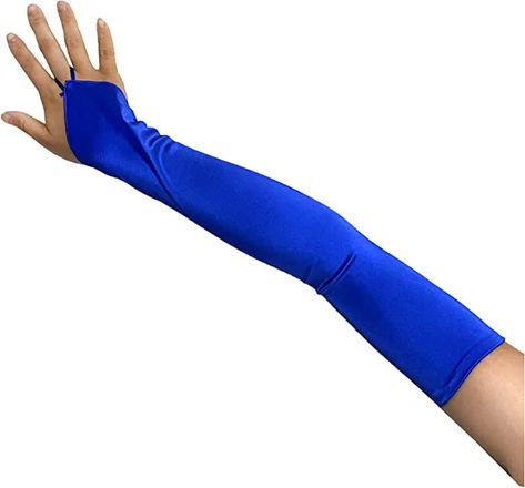 Amazon.com: 19inch Baby Light Blue Over the Elbow Super Long Fingerless Opera Satin Gloves Women (Light Blue) : Clothing, Shoes & Jewelry Dark Blue Gloves, Oc Fnaf, Light Blue Clothing, Satin Gloves, Character Wardrobe, Blue Gloves, Baby Light, Gloves Women, Blue Clothing