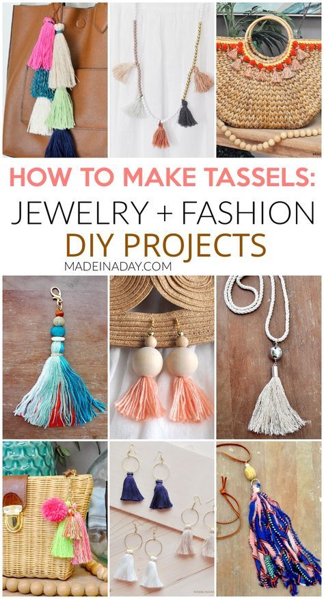 How to Make Tassels and Fringe for Jewelry and Decor, 30+ projects, how to make tassels with embroidery thread, make beaded tassels, how to make tassels for jewelry, how to tie a tassel, DIYing tassels, tassels on a scarf, DIY Embroider floss tassels, fringe throw pillow, fringe wall art, boho wall art, hoop tassel earrings, fringe tapestry, tassel keychain, tassel necklace #tassle #fringe #necklace #jewelry #DIY Diy Tassels For Jewelry, Diy Tassel Keychain Tutorials, How To Make A Tassel Embroidery Thread, Tassle Earrings Diy, Tassel Keychain Diy, Tassel Jewelry Diy, Make Tassels, Diy Tassel Necklace, Fringe Wall