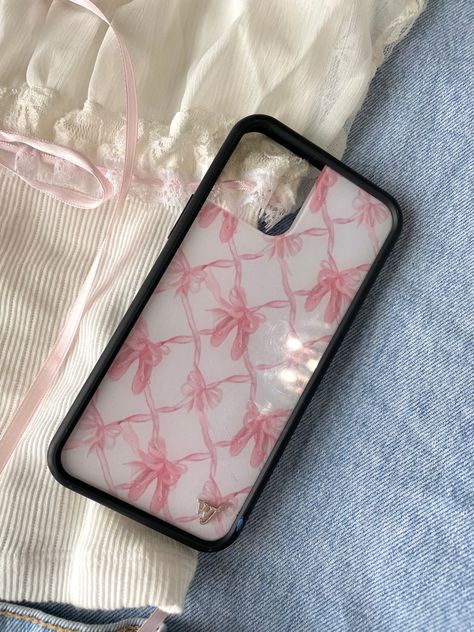 Iphone 13 White, Coquette School, Phone Case Ideas, Coquette Phone Case, Ribbon Dance, December Gift, Bow Aesthetic, Pink Cafe, Wildflower Phone Cases