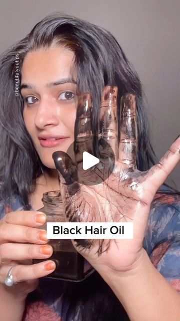 𝑩𝒆𝒂𝒖𝒕𝒊𝒇𝒖𝒍 𝒀𝒐𝒖 𝑻𝒊𝒑𝒔 on Instagram: "DIY natural black hair dye oil. Try this oil for your hair weekly twice for best results. If you want to result wait for two months and use this regularly. Also this oil helps in hair growth and stop hair fall also gives you long hair in very short time. If you have any query, then please ask me in the comment section Love to answer, and please share this video with your friends and family members.❤️. . . . . . . Follow for more. #beauty #hair #haircare #longhair #hairgrowth #reels" Homemade Hair Oil For Black Hair, Black Hair Oils For Growth, Natural Hair Growth Remedies Black Hair, How To Stop White Hair Growth, Black Hair Remedies Natural, Natural Hair Oils For Black Hair, Hair Growth Oils For Black Hair, White Hair To Black Hair Naturally, Black Natural Hair Growth