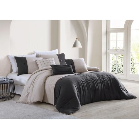 Enzyme washed for a super soft hand feel, the Tillman Comforter set is designed for your cozy comfort for a good night's rest. The neutral tones complement any decor. The 100% polyester comforter is light weight and durable for year round use and is machine washable for easy cleaning. Color: Taupe/Black. Black Comforter Sets, Plaid Comforter, Black Comforter, Kids Outdoor Furniture, Twin Comforter Sets, Twin Comforter, King Comforter Sets, King Pillows, Comfortable Bedroom