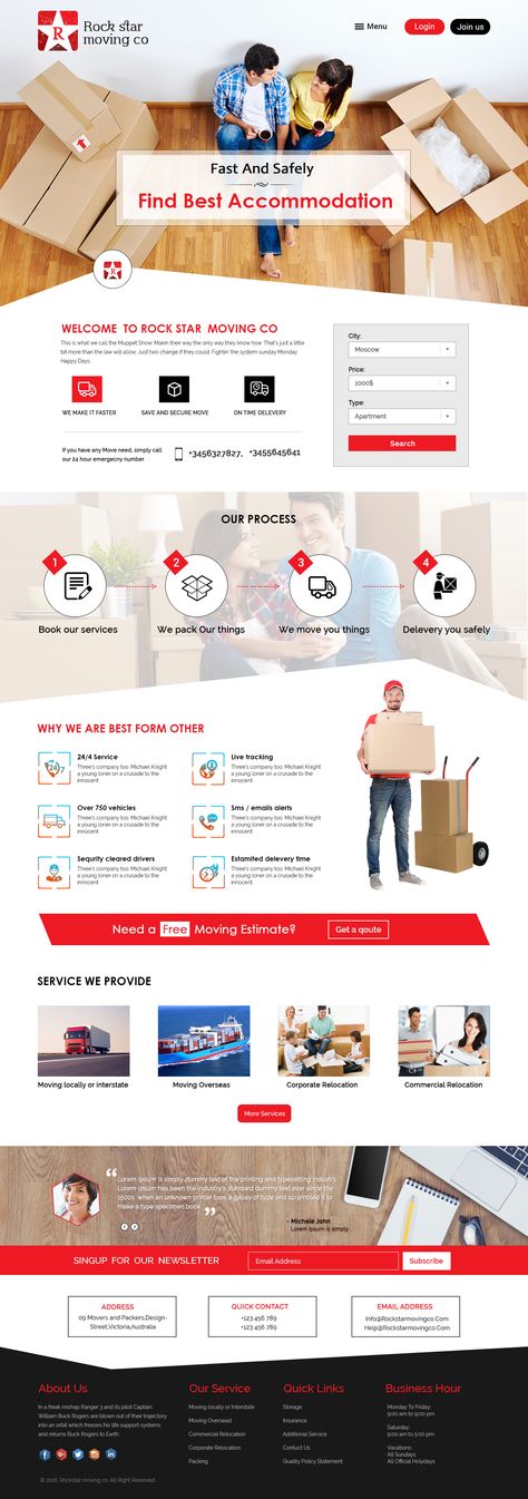 Company Website Design, Ui Ux Website, Free Move, Ui Design Website, Company Website, Web Layout Design, Website Layout, Web Layout, Moving Company