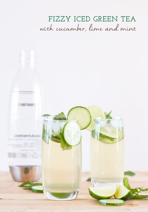 Espresso Soda, Soda Stream Recipes, Healthy Lemonade, Green Tea Recipes, Iced Green Tea, Iced Tea Recipes, Sparkling Drinks, Soda Stream, Ray Ban Outlet