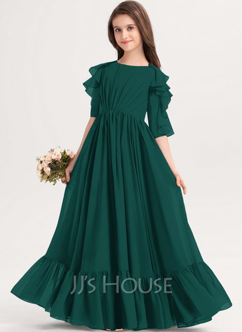 Frocks Style, Frock Long, Kids Long Dress, Usa Outfits, Long Frocks For Girls, Simple Frock Design, Long Frock Designs, Long Green Dress, Dress For Kids