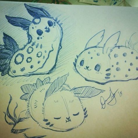 Sea Bunny Slug Sea Bunnies, Sea Bunny, Fluffy Bunnies, Sea Slugs, Bunny Drawing, Cute Doodles Drawings, Cute Doodle Art, Slug, Mermaid Party