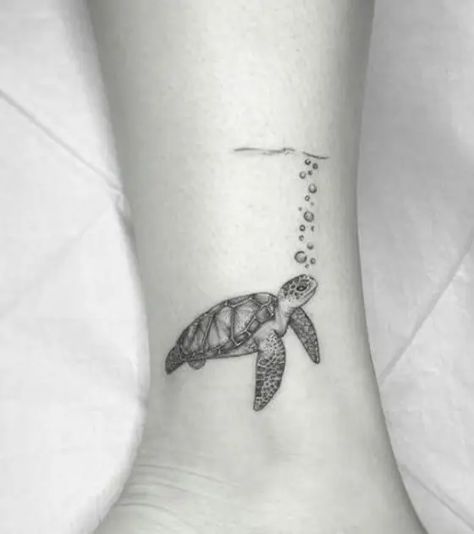 12+ Tiny Sea Turtle Tattoo Designs | PetPress Turtle Tattoo Black And White, Hawaiian Turtle Tattoos, Small Turtle Tattoo, Tortoise Tattoo, Tattoo Black And White, Sea Turtle Tattoo, Tier Tattoo, Turtle Tattoo Designs, Small Turtle