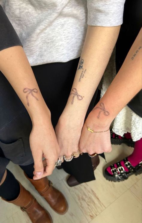 #bows #friends #tattoo #tattooideas #art Tattoo Idea Women, Tattoos Handwriting, Tattoo Idea Female, Tattoo Handwriting, Women Tattoo Design, Tattoo Red Ink, Black Ink Tattoo, Handwriting Tattoo, Handwriting Cursive