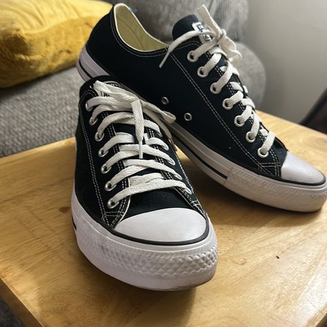 Black converse low