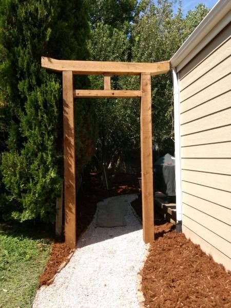 The Torii Gate is September Project of the Month – Glacier View Landscape and Design, Inc. Japanese Garden Gates Entrance, Diy Torii Gate, Japanese Garden Entrance, Japanese Garden Gate, Japanese Arbor, Small Japanese Garden Diy, Japanese Gates Entrance, Japanese Fence Design, Garden Gates Wooden