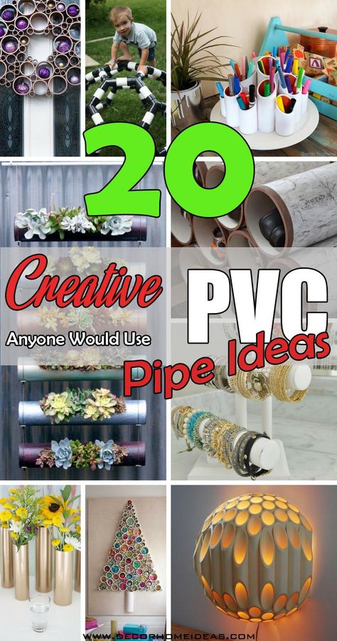 20 Creative PVC Pipe Ideas Anyone Would Use Pvc Pipe Storage, Diy Projects Using Pvc Pipe, Pvc Pool, Pvc Furniture, Decking Boards, Pvc Decking, Pvc Pipe Crafts, Pvc Pipe Projects, Garage Flooring