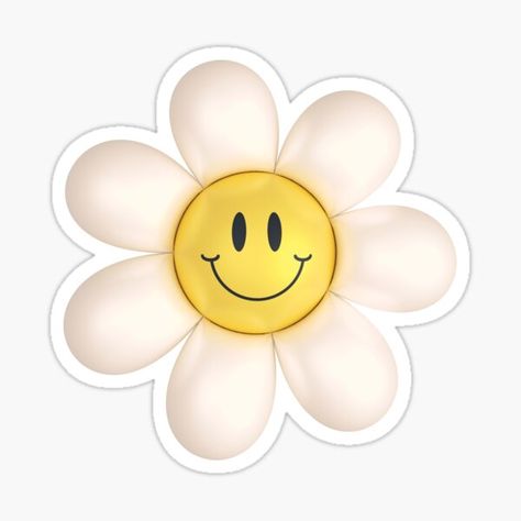 Cute, shiny, 3D smiley daisy balloon flower on spring pink. • Millions of unique designs by independent artists. Find your thing. Smiley Daisy, Daisy Sticker, Flower Daisy, Balloon Flowers, Sticker Cute, Smiley, Top Artists, Science Poster, Stranger Things Fanart