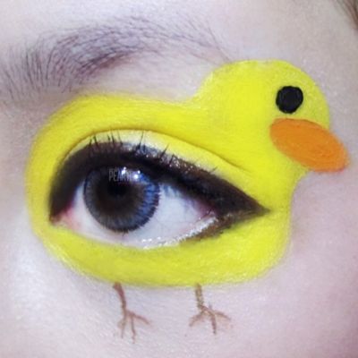 Duck eye makeup art Transformers Makeup, Duck Makeup, Artistic Eyeshadow, Eyeshadow Art, Eyeshadow Designs, Anime Eye Makeup, Different Makeup Looks, Awesome Makeup, Learn Makeup