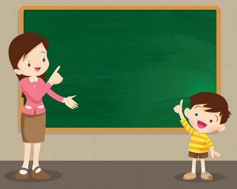 Teacher woman and studen boy standing in... | Premium Vector #Freepik #vector #background #school #people #books Teacher Writing On Board, Kids Clipart Free, Papan Tulis Kapur, School Powerpoint Templates, Teacher Picture, Wallpaper Powerpoint, Boy Standing, Powerpoint Background Templates, Classroom Background