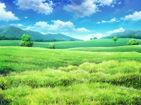 Anime Grass Background, Anime Field Background, Anime Grass Field, Grass Field Drawing, Plains Landscape, Artsy Background, Field Wallpaper, Grass Background, Digital Painting Techniques