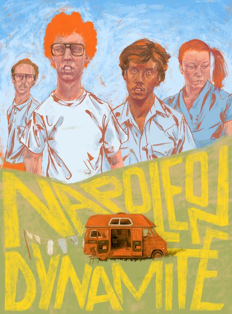 Napoleon Dynamite Poster, Napoleon Dynamite Party, Hipness Purgatory, Dynamite Poster, Movie Poster Aesthetic, Comedy Poster, 2000s Design, The Dark Knight 2008, Bottle Rocket