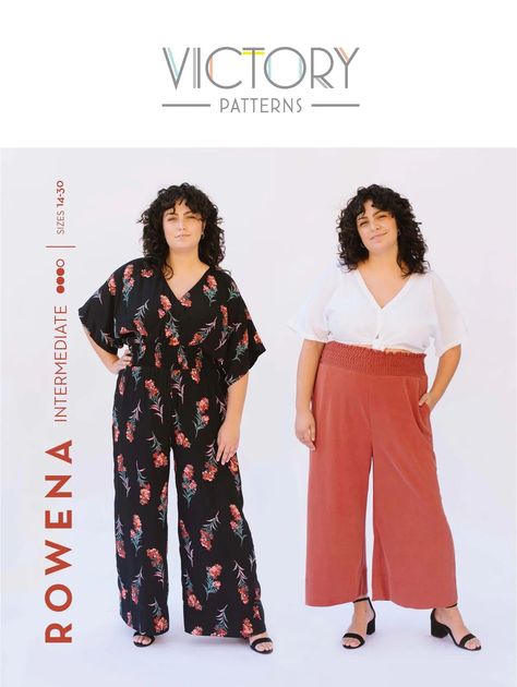 Sewing Pattern Rowena Jumpsuit & Pants - Plus Size PDF Sewing Pattern Jumpsuit Pants, Dress Patterns Diy, Pleats Pattern, Trendy Jumpsuit, Pants Sewing, Pants Sewing Pattern, Jumpsuit Pattern, Easy To Sew, Sewing Blogs