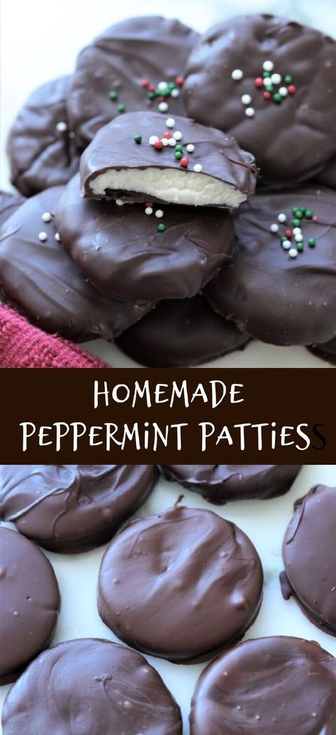 Peppermint Patties Recipe, York Peppermint Patties, Peppermint Patty Recipe, Peppermint Truffles, Homemade Peppermint Patties, Homemade Candy Bars, Peppermint Recipes, Dark Chocolate Recipes, York Peppermint Patty