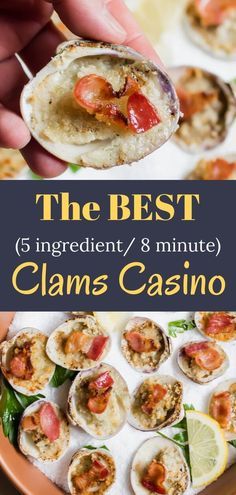 The easiest and BEST clams casino recipe using only 5 ingredients and one sheet pan. The perfect elegant appetizer to serve at a party or a quick light meal for a busy weeknight. #clamscasino #appetizer #partyfood via @abrapappa Clam Casino, Clams Casino Recipe, Clams Casino, Elegant Appetizers, Italian Foods, Clam Recipes, Shellfish Recipes, Cod Recipes, Summer Appetizer