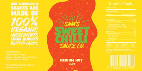 Branding: Sam's Sweet Chilli Sauce Co. Chili Sauce Packaging Design, Hot Sauce Branding, Iron On Patch Ideas Clothes, Hot Sauce Design, Sauce Packaging Design, Sauce Branding, Homemade Chili Sauce, Hot Pepper Jelly, Satay Sauce