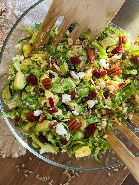 Crispy Bread Sticks, Shaved Brussel Sprout Salad, Brussel Sprout Salad Recipes, Shaved Brussel Sprouts, Hummus Ingredients, Beet Salad Recipes, Winter Greens, Sprout Salad, Vegetable Quinoa