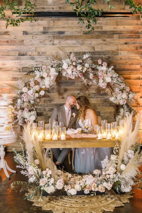 31Floral Boho Beach Wedding Inspiration Bride And Grooms Table, Vw Bus Photo Booth, Bus Photo Booth, Vw Bus Photo, Industrial Reception, Grooms Table, Bus Photo, Boho Beach Wedding, Beach Wedding Inspiration