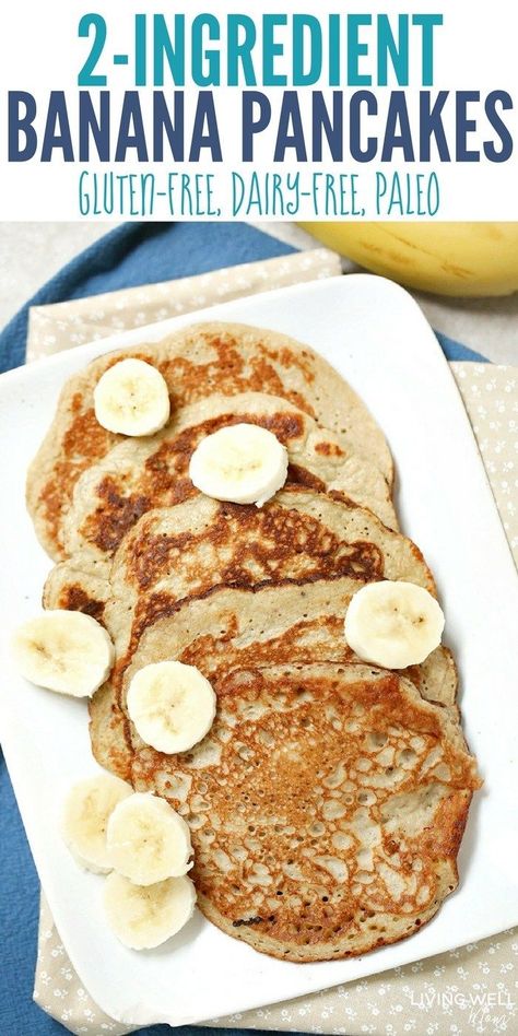 Pancake Banane, Banana Egg Pancakes, Gluten Free Banana Pancakes, Easy Pancakes, Healthy Pancake, Banana And Egg, Pancake Recipes, Tofu Scramble, Gluten Free Banana