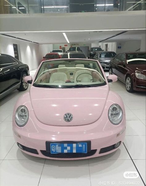 Pink Vw Bug, Pink Vw Beetle, Pink Volkswagen Beetle, Pink Beetle, Volkswagen Beetles, Volkswagen Beetle Convertible, Bug Car, Car Deco, Beetle Car